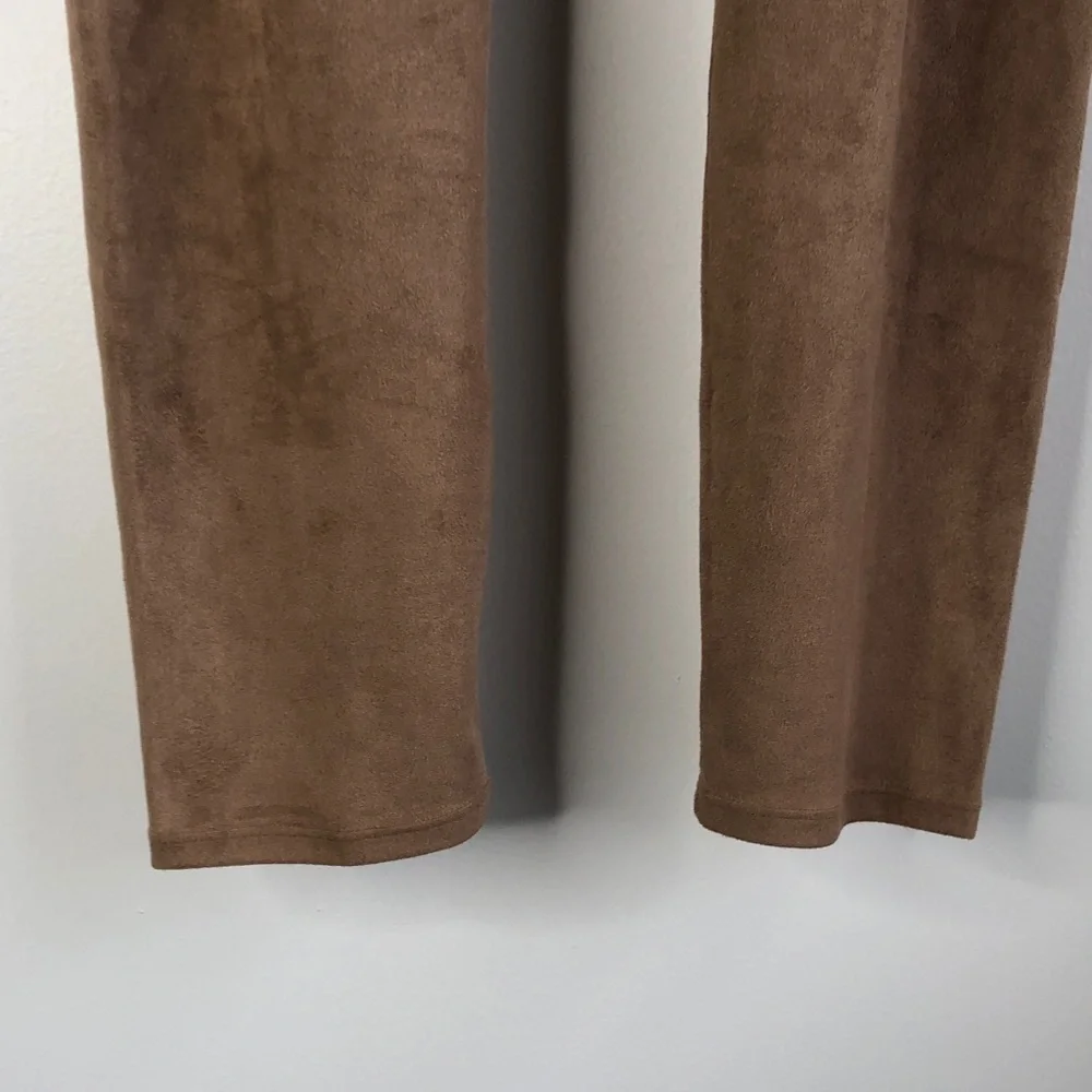 Lysse Ultra Control Tan Faux Suede Leggings - Picture 5 of 10